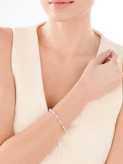 Bransoletka z mosiądzu pozłacanego ze szkłem szlifowanym - serce