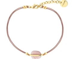 Bransoletka z mosiądzu pozłacana z chalcedonem