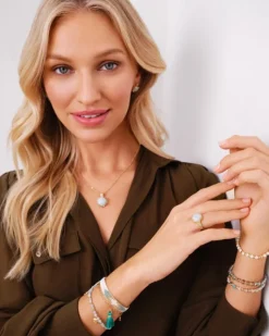 Bransoletka z mosiądzu pozłacana z amazonitami