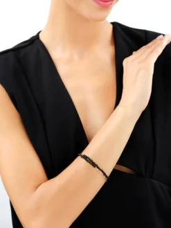 Bransoletka z mosiądzu pozłacana z agatami