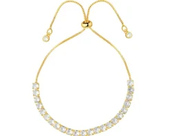 Bransoletka z mosiądzu pozłacana z cyrkoniami