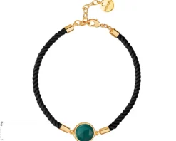 Bransoletka z mosiądzu pozłacana z malachitem