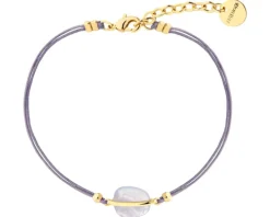 Bransoletka z mosiądzu pozłacana z agatem