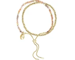 Bransoletka z mosiądzu pozłacana z kamieniami księżycowymi