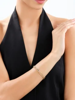 Bransoletka z mosiądzu pozłacana z kamieniami księżycowymi