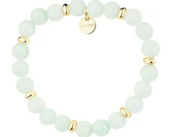 Bransoletka z mosiądzu pozłacana z kwarcami