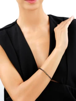 Bransoletka z mosiądzu pozłacana z agatami