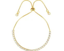 Bransoletka z mosiądzu pozłacana z cyrkoniami