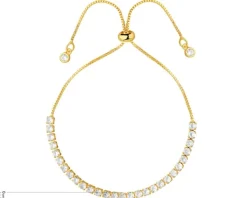 Bransoletka z mosiądzu pozłacana z cyrkoniami