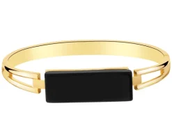 Bransoletka z mosiądzu pozłacana z agatem