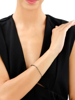 Bransoletka z mosiądzu pozłacana z hematytami