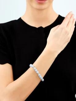 Bransoletka z mosiądzu pozłacana z kwarcami