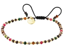 Bransoletka z mosiądzu pozłacana z tygrysim okiem