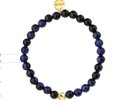 Bransoletka z mosiądzu pozłacana z tygrysim okiem