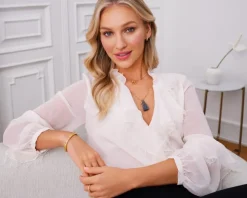 Bransoletka z mosiądzu pozłacana z cyrkoniami - kwiaty