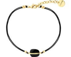 Bransoletka z mosiądzu pozłacana z agatem