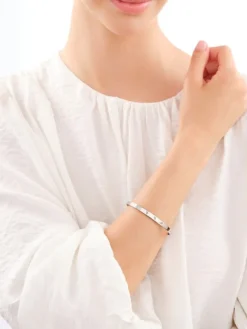 Bransoletka z mosiądzu rodowana z cyrkoniami