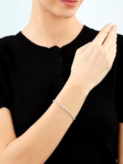 Bransoletka z mosiądzu rodowana z cyrkoniami