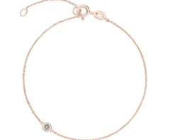 Bransoletka z różowego i białego złota z diamentem - 0,007 ct - próba 375