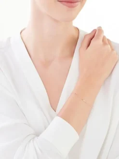 Bransoletka z różowego i białego złota z diamentem - 0,005 ct - próba 585