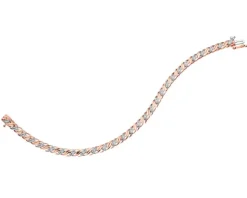 Bransoletka z różowego złota z diamentami - 18 cm - 0,35 ct - próba 585