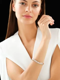 Bransoletka z żółtego, białego i różowego złota z brylantami - 2,30 ct - próba 585