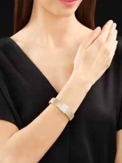 Bransoletka z żółtego i białego złota z brylantami - 1,00 ct - próba 750