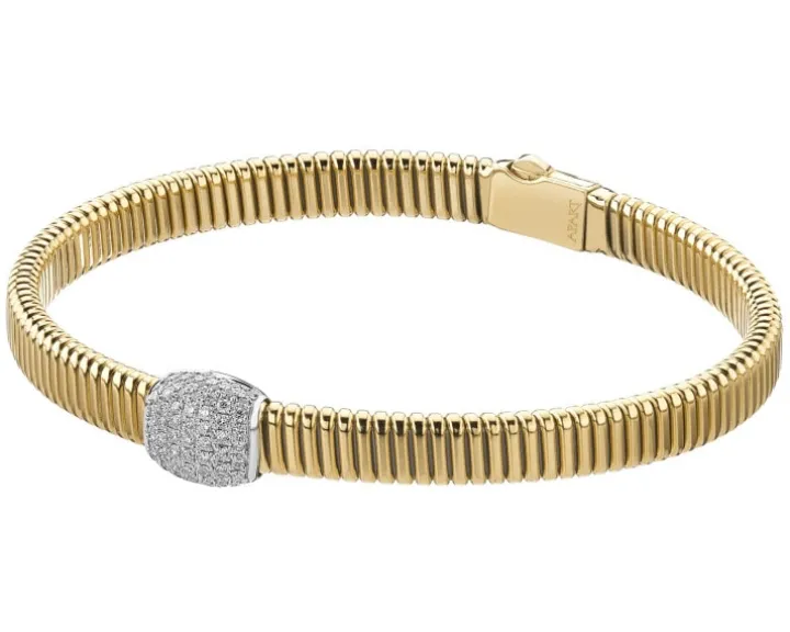 Bransoletka z żółtego i białego złota z brylantami - 0,36 ct - próba 750