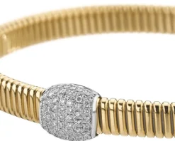 Bransoletka z żółtego i białego złota z brylantami - 0,36 ct - próba 750