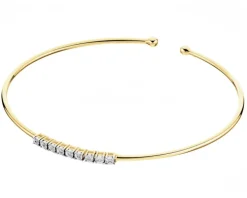 Bransoletka z żółtego i białego złota z diamentami - 0,03 ct - próba 585