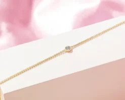 Bransoletka z żółtego i białego złota z diamentem - 0,007 ct - próba 585