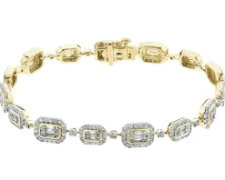 Bransoletka z żółtego złota z diamentami - 18 cm - 2,54 ct - próba 585