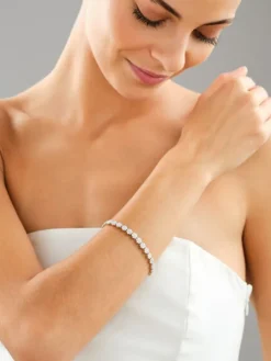 Bransoletka z żółtego złota z brylantami laboratoryjnymi - 18 cm - 5,67 ct - próba 585