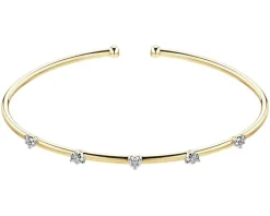 Bransoletka z żółtego złota z brylantami - 0,09 ct - próba 375