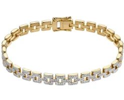 Bransoletka z żółtego złota z brylantami - 1,18 ct - próba 585