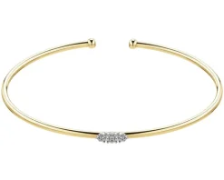 Bransoletka z żółtego złota z brylantami - 0,04 ct - próba 375