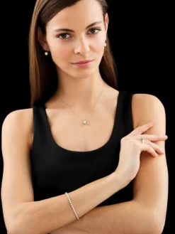 Bransoletka z żółtego złota z brylantami - 19 cm - 2,50 ct - próba 585