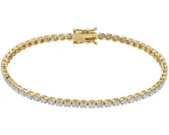 Bransoletka z żółtego złota z brylantami - 18 cm - 1,00 ct - próba 585