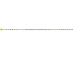 Bransoletka z żółtego złota z brylantami - 18 cm - 0,23 ct - próba 585