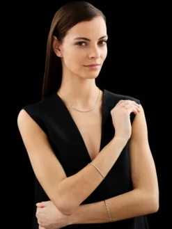 Bransoletka z żółtego złota z brylantami - 18 cm - 0,23 ct - próba 585