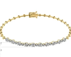 Bransoletka z żółtego złota z brylantami - 18 cm - 0,23 ct - próba 585