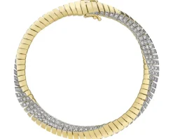 Bransoletka z żółtego złota z brylantami - 18 cm - 1,43 ct - próba 585
