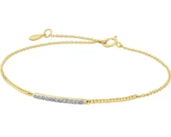 Bransoletka z żółtego złota z diamentami - 0,06 ct - próba 585