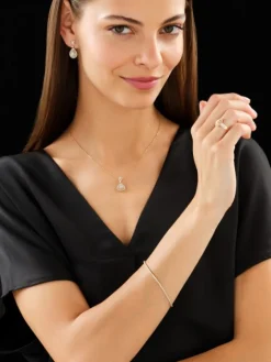 Bransoletka z żółtego złota z diamentami - 18 cm - 0,24 ct - próba 585