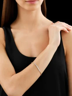 Bransoletka z żółtego złota z brylantami - 18 cm - 0,29 ct - próba 585