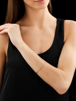 Bransoletka z żółtego złota z brylantami - 18 cm - 0,08 ct - próba 585