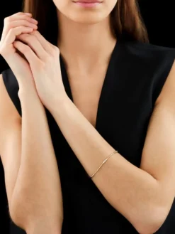 Bransoletka z żółtego złota z brylantami - 19 cm - 0,29 ct - próba 585