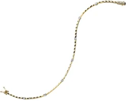 Bransoletka z żółtego złota z brylantami - 18 cm - 0,04 ct - próba 585