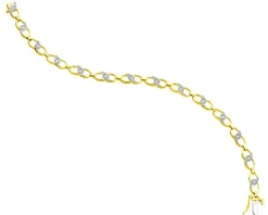 Bransoletka z żółtego złota z diamentami - 18 cm - 0,50 ct - próba 585