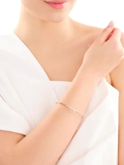 Bransoletka z żółtego złota z brylantami - 0,10 ct - próba 375